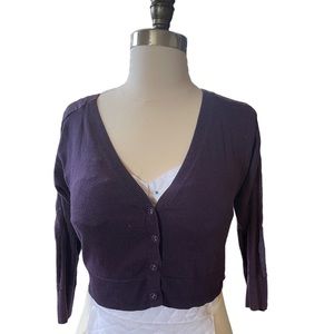 American Eagle Outfitters cropped cardigan lace detail dolman sleeve size XS